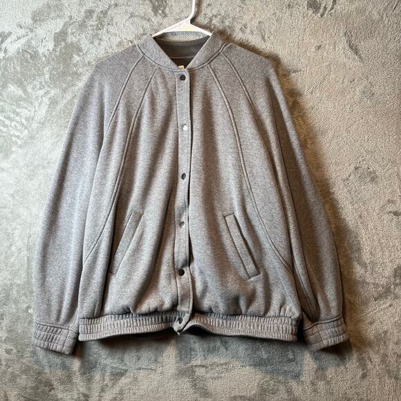 Lululemon Scuba Oversized Varsity Jacket Plush Heathered Medium Large Grey - Picture 1 of 8